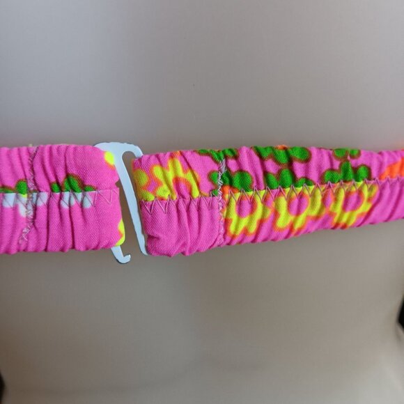 sz 12 Vintage Women's Bra 1960s Pink Floral Bikini Top Glenbrooke Penneys Beach - Picture 4 of 6